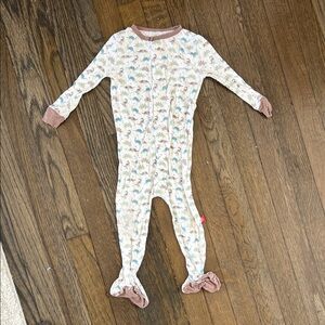 Magnetic Me Cream and Brown Dinosaur Footie